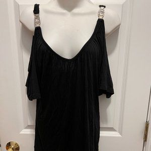 Guess large black cold shoulder top